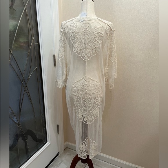 Lace Kimono Beach Cover Up, NWT - Picture 2 of 8